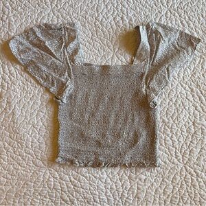 Smocked leopard print top